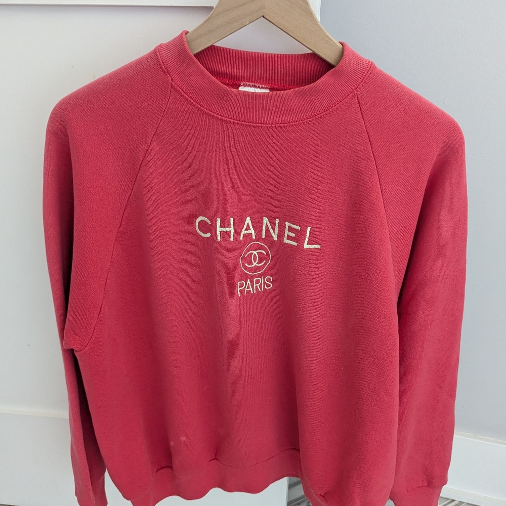 Upcycled 1990s Knockoff CHANEL sweatshirt